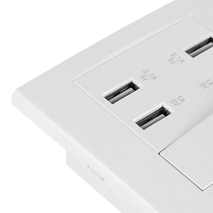 4 Ports Switch Control 5V 2.1A/1A 4100mA USB Wall Mounted Power Socket Charger Outlet(220~250V)