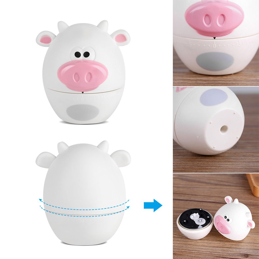 Cute Cartoon Kitchen Timer Mechanical 55 Minutes Cooking Supplies