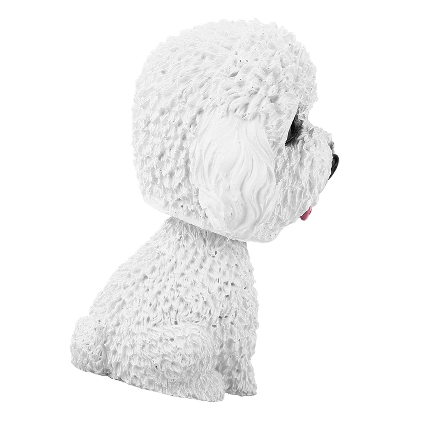 Simulation Shaking Head Dog Decor Bobble head Toy Car Interior Dashboard Ornament (White)
