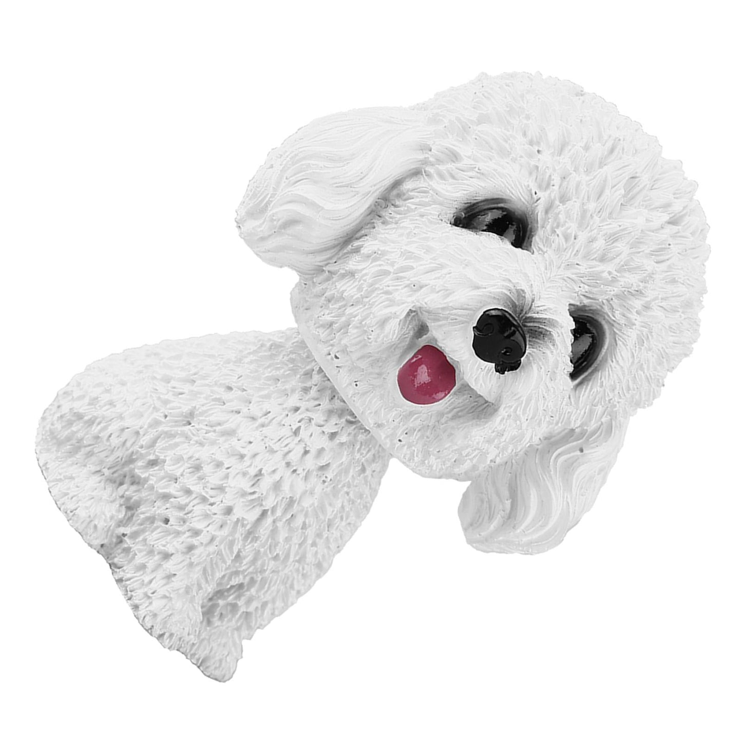 Simulation Shaking Head Dog Decor Bobble head Toy Car Interior Dashboard Ornament (White)