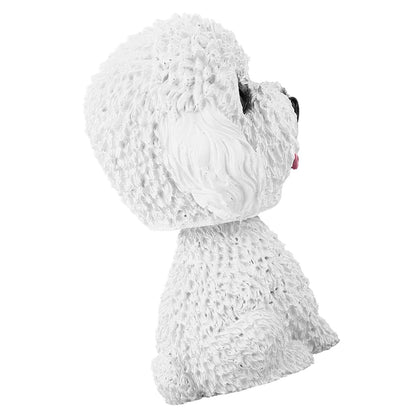 Simulation Shaking Head Dog Decor Bobble head Toy Car Interior Dashboard Ornament (White)