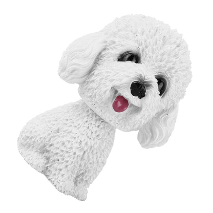 Simulation Shaking Head Dog Decor Bobble head Toy Car Interior Dashboard Ornament (White)