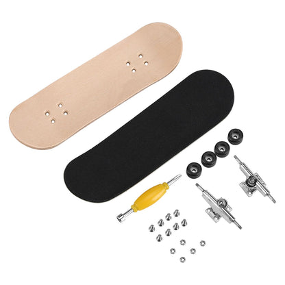1Pc Maple Wooden Alloy Fingerboard Finger Skateboards With Box Reduce Pressure Gifts Black