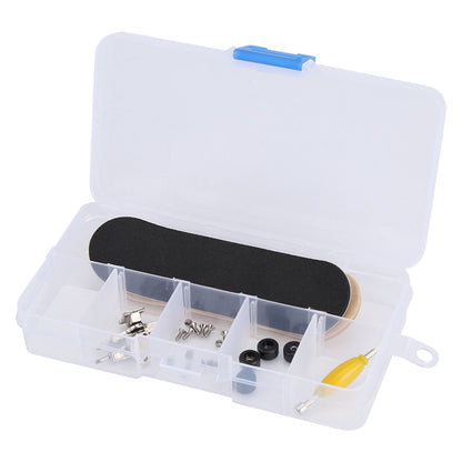 1Pc Maple Wooden Alloy Fingerboard Finger Skateboards With Box Reduce Pressure Gifts Black