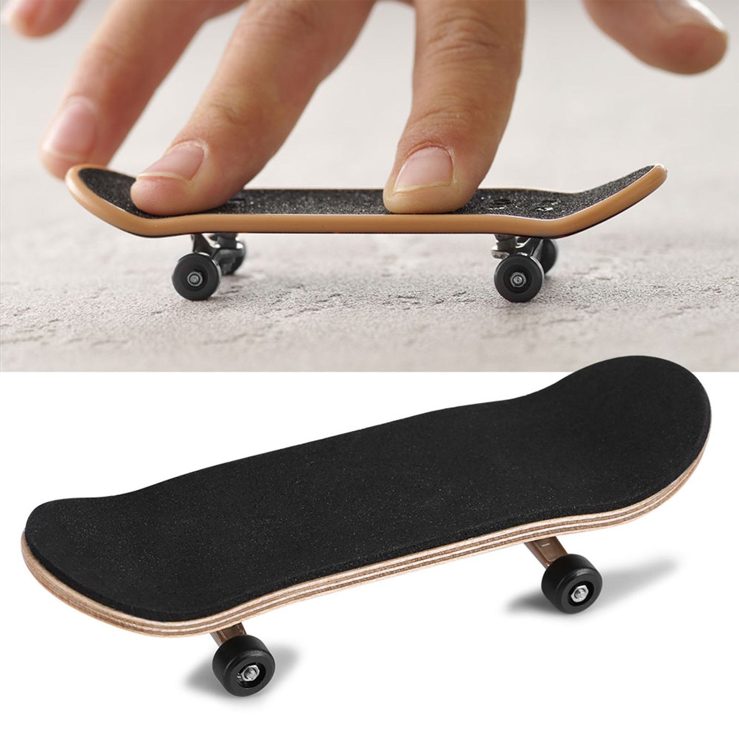 1Pc Maple Wooden Alloy Fingerboard Finger Skateboards With Box Reduce Pressure Gifts Black