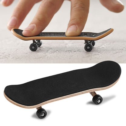1Pc Maple Wooden Alloy Fingerboard Finger Skateboards With Box Reduce Pressure Gifts Black