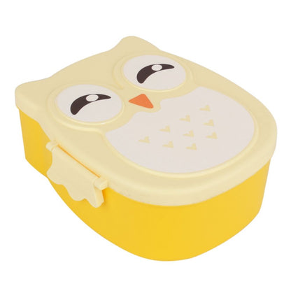 Plastic Portable Cartoon Owl Lunch Box Food Safe Microwave Storage Container