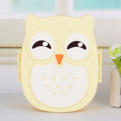 Plastic Portable Cartoon Owl Lunch Box Food Safe Microwave Storage Container