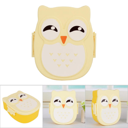 Plastic Portable Cartoon Owl Lunch Box Food Safe Microwave Storage Container