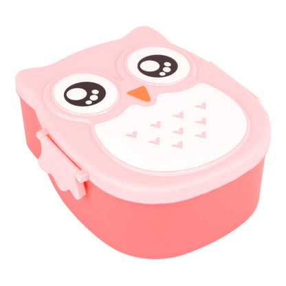 Plastic Portable Cartoon Owl Lunch Box Food Safe Microwave Storage Container