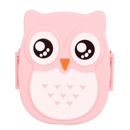 Plastic Portable Cartoon Owl Lunch Box Food Safe Microwave Storage Container