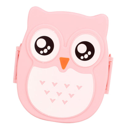 Plastic Portable Cartoon Owl Lunch Box Food Safe Microwave Storage Container