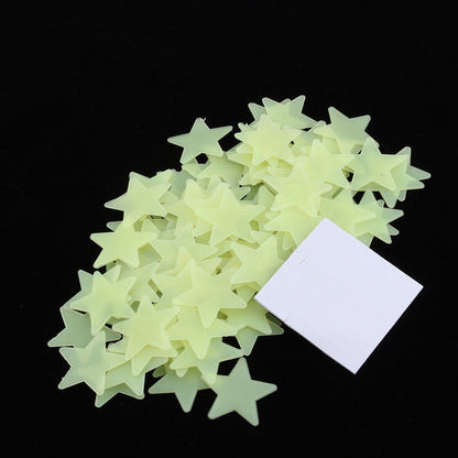 100pcs 3D Wall Glow In The Dark Star Stickers Decal In Baby Kid Nursery Bedroom