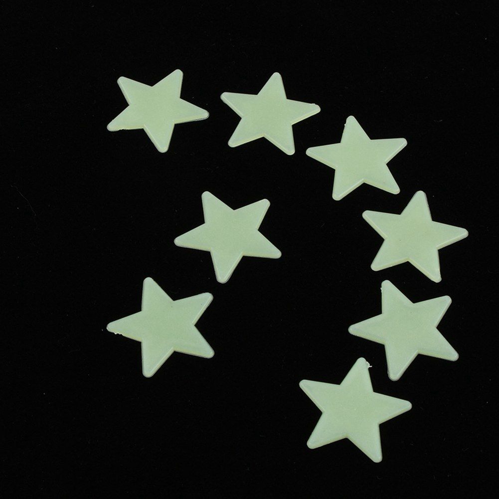 100pcs 3D Wall Glow In The Dark Star Stickers Decal In Baby Kid Nursery Bedroom