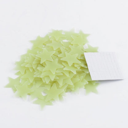 100pcs 3D Wall Glow In The Dark Star Stickers Decal In Baby Kid Nursery Bedroom