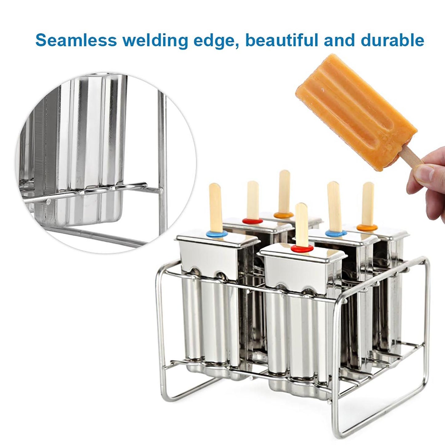 Stainless Steel Molds Ice Cream Industrial Home Kitchen DIY Ice Pop Mould Maker Tool(1#)