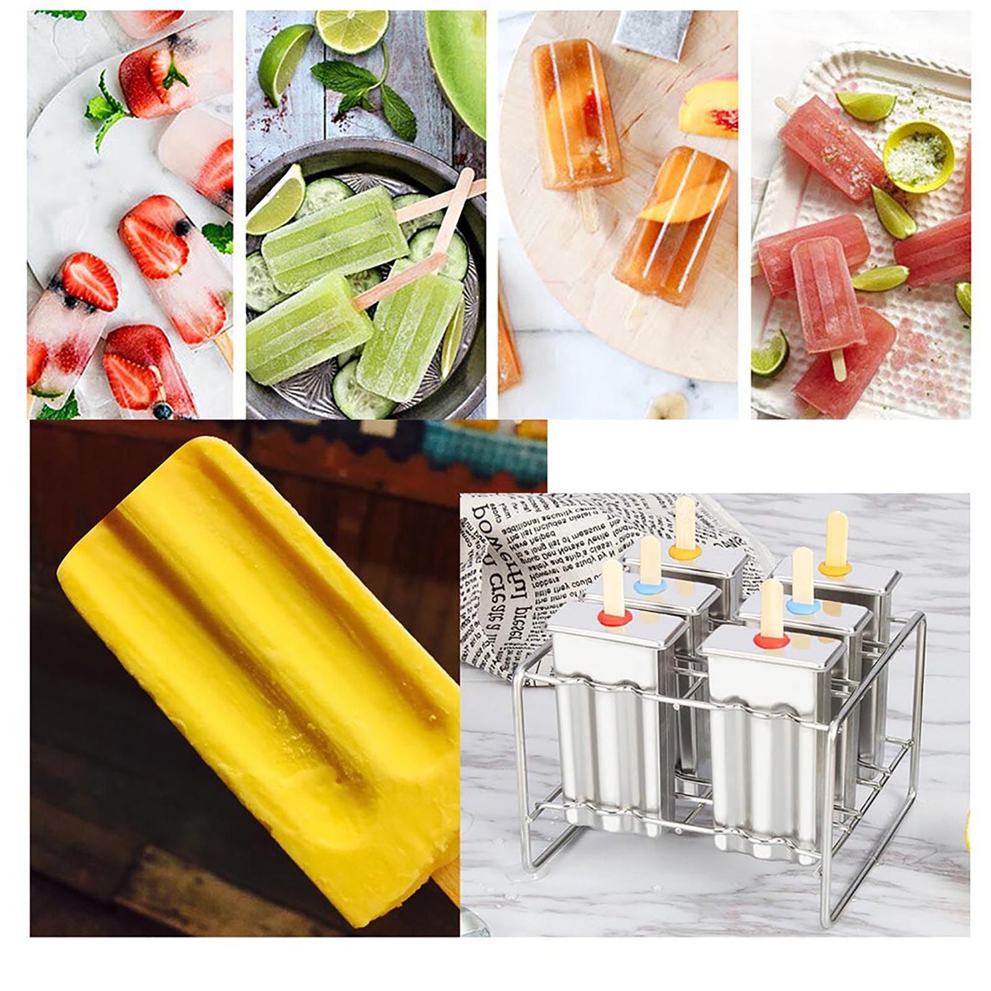 Stainless Steel Molds Ice Cream Industrial Home Kitchen DIY Ice Pop Mould Maker Tool(1#)