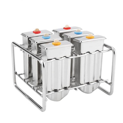 Stainless Steel Molds Ice Cream Industrial Home Kitchen DIY Ice Pop Mould Maker Tool(2#)