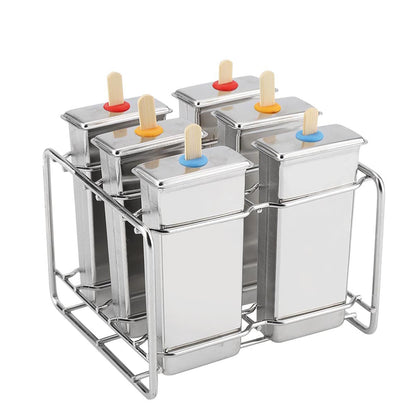 Stainless Steel Molds Ice Cream Industrial Home Kitchen DIY Ice Pop Mould Maker Tool(3#)