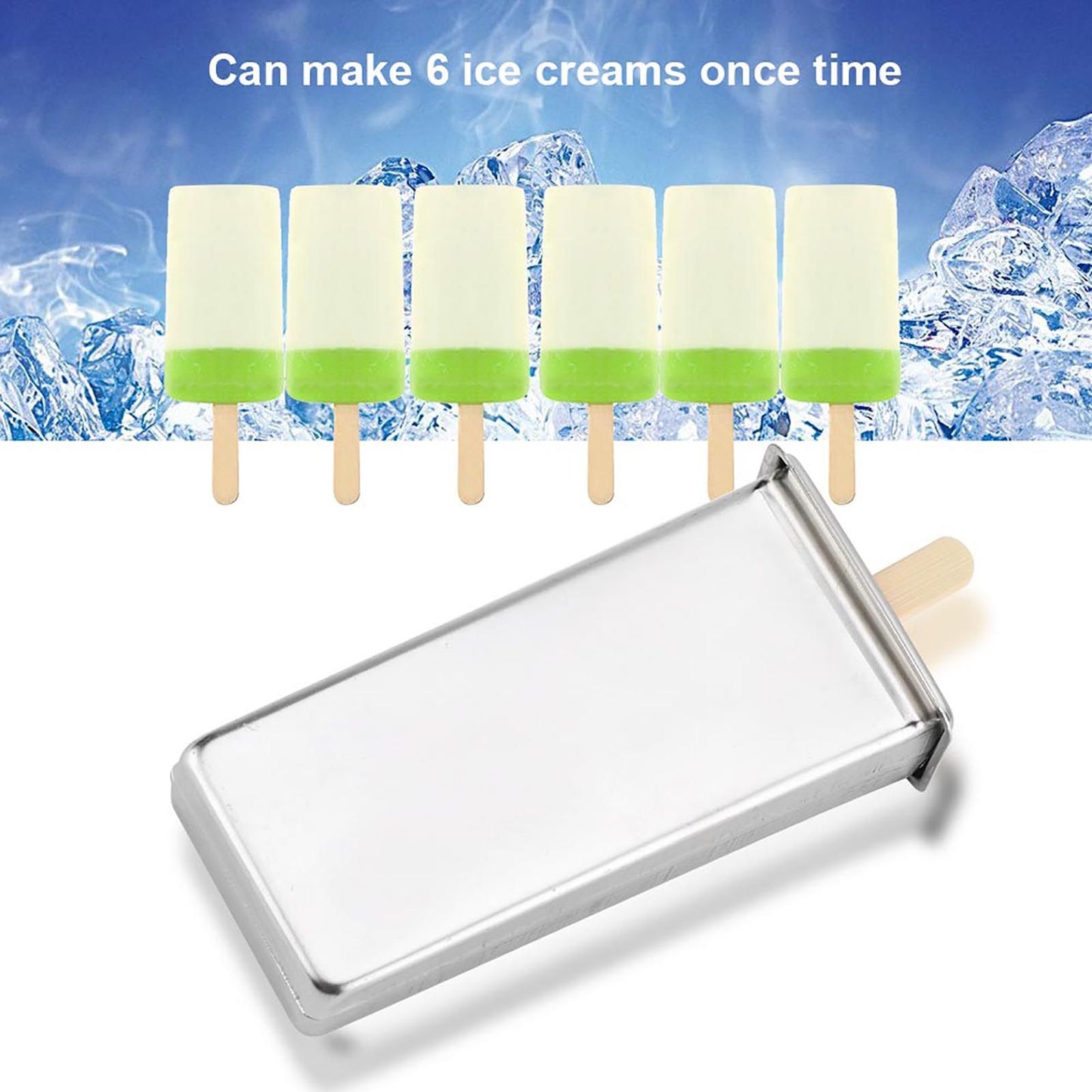Stainless Steel Molds Ice Cream Industrial Home Kitchen DIY Ice Pop Mould Maker Tool(3#)