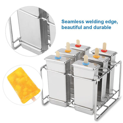 Stainless Steel Molds Ice Cream Industrial Home Kitchen DIY Ice Pop Mould Maker Tool(3#)