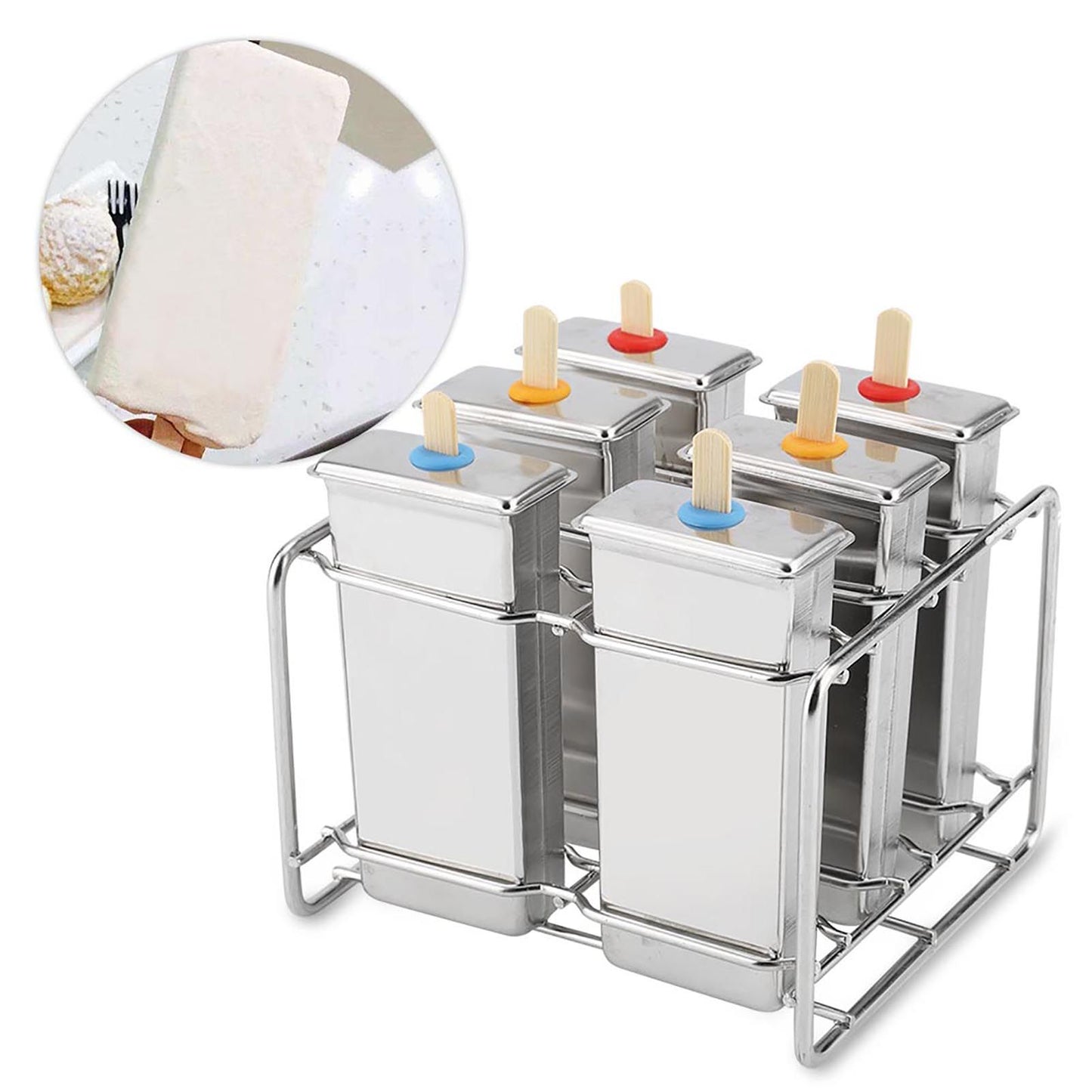 Stainless Steel Molds Ice Cream Industrial Home Kitchen DIY Ice Pop Mould Maker Tool(3#)