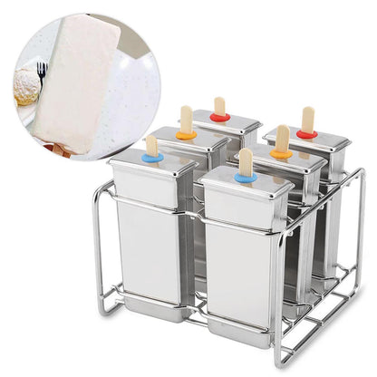 Stainless Steel Molds Ice Cream Industrial Home Kitchen DIY Ice Pop Mould Maker Tool(3#)