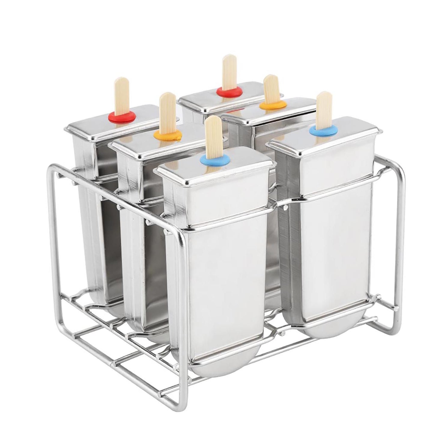 Stainless Steel Molds Ice Cream Industrial Home Kitchen DIY Ice Pop Mould Maker Tool(4#)