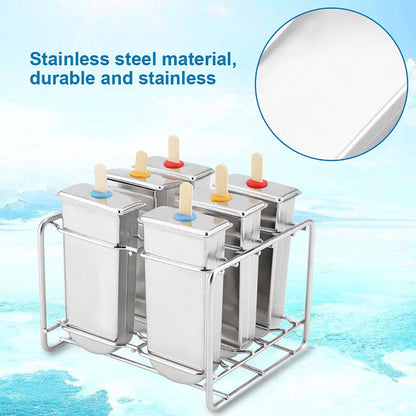 Stainless Steel Molds Ice Cream Industrial Home Kitchen DIY Ice Pop Mould Maker Tool(4#)