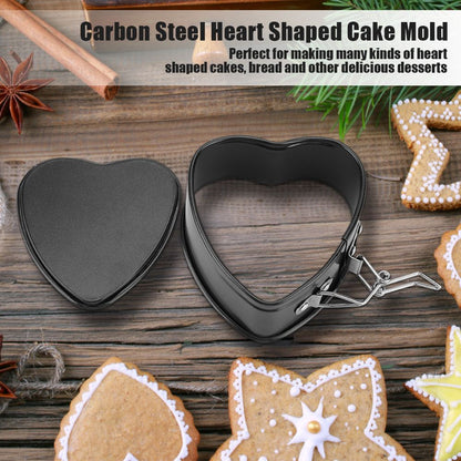 Carbon Steel Cake Mold with Removable Pan Tray Heart Shaped Baking Mould Nonstick Cookware