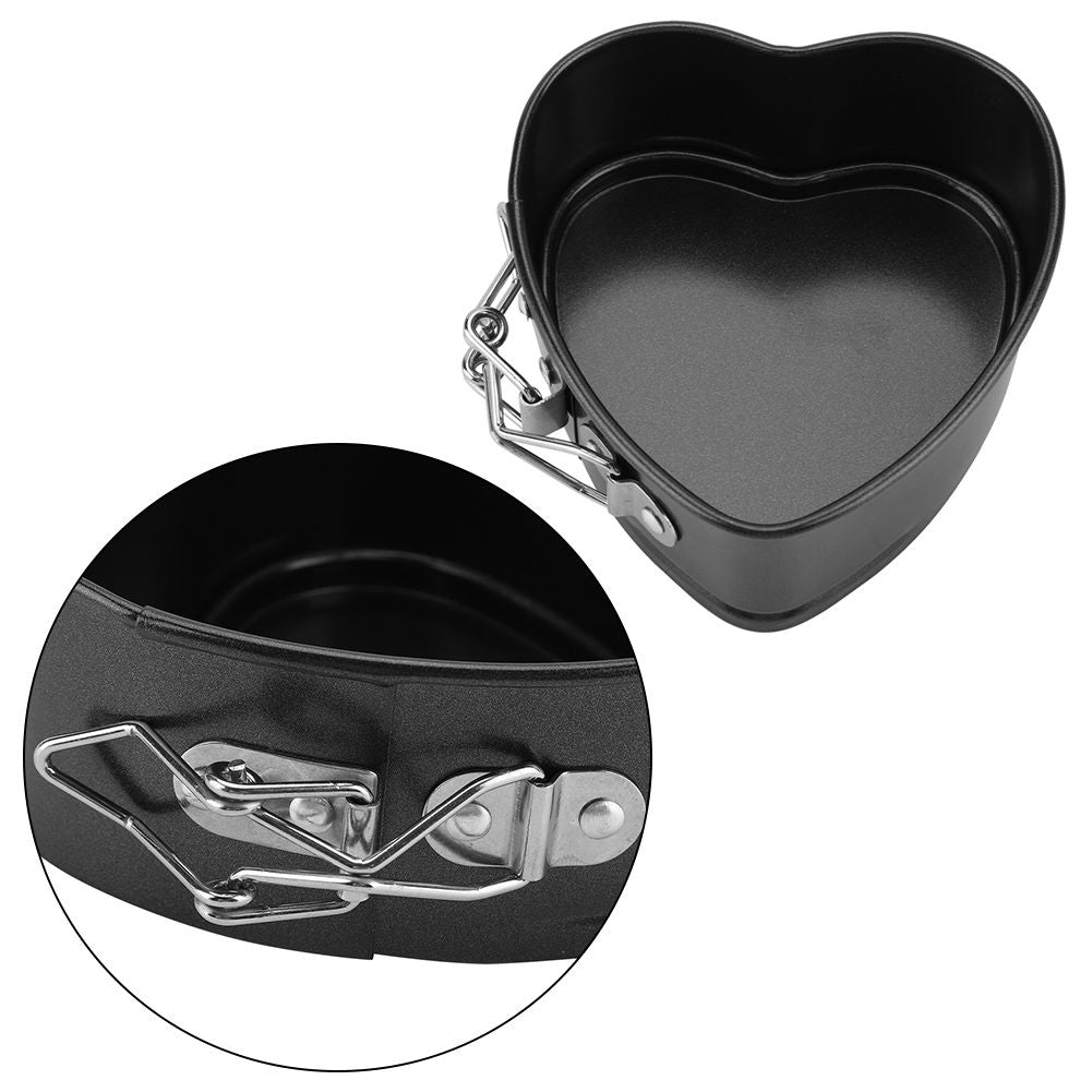 Carbon Steel Cake Mold with Removable Pan Tray Heart Shaped Baking Mould Nonstick Cookware