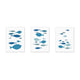 3Pcs Canvas Wall Art Painting Cartoon Fishes Printed Picture Home Office Decor