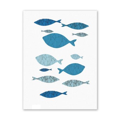 3Pcs Canvas Wall Art Painting Cartoon Fishes Printed Picture Home Office Decor