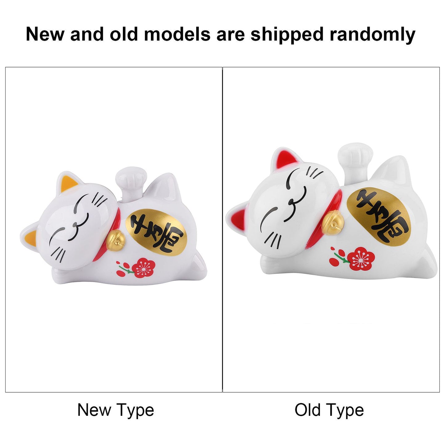 Solar Powered Adorable Lazy Lying Waving Beckoning Fortune Lucky Cat Car Accessories(#2)