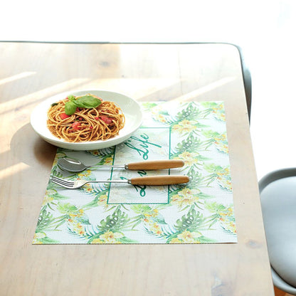 Fashionable Non Slip Table Dining PVC Placemat Insulation Pad Rectangle Tableware Mat(#1)