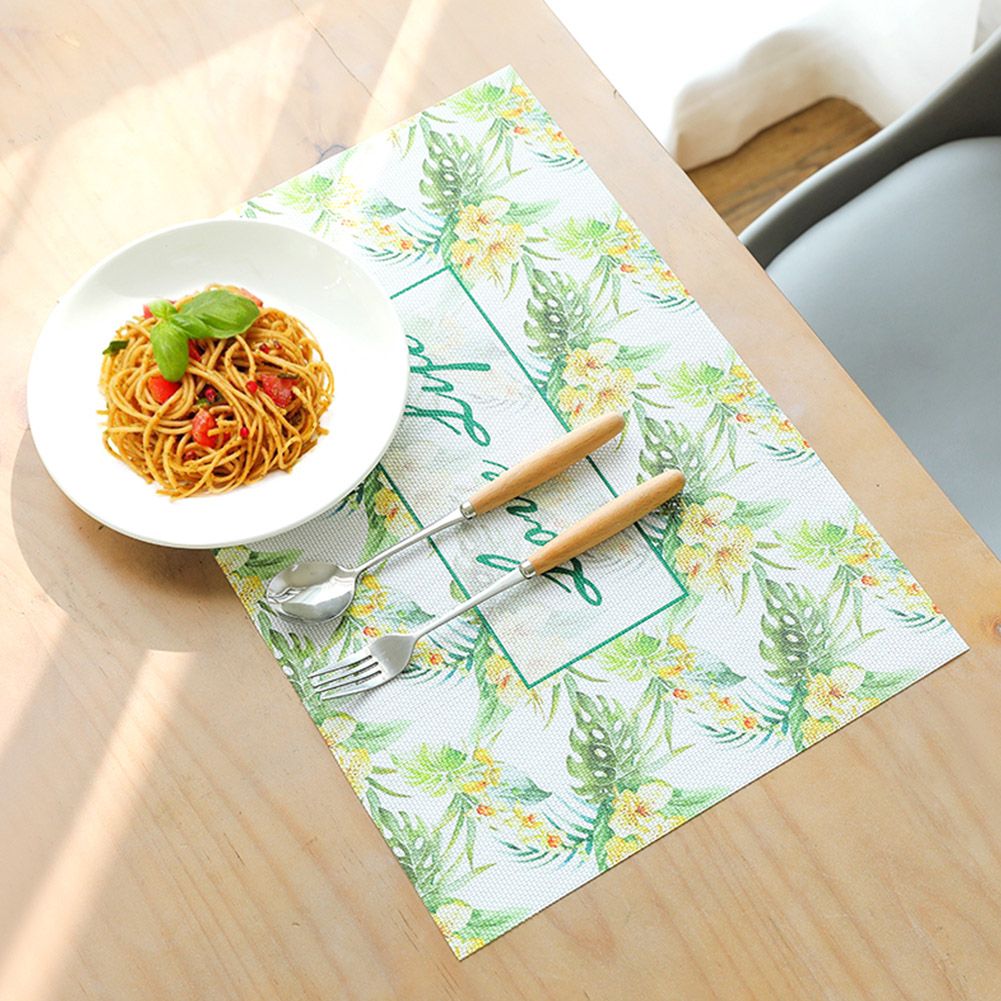 Fashionable Non Slip Table Dining PVC Placemat Insulation Pad Rectangle Tableware Mat(#1)