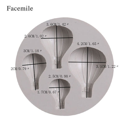 Hot Air Balloon Pattern Fondant Cake Decorative Baking Silicone DIY Mold (50-614)