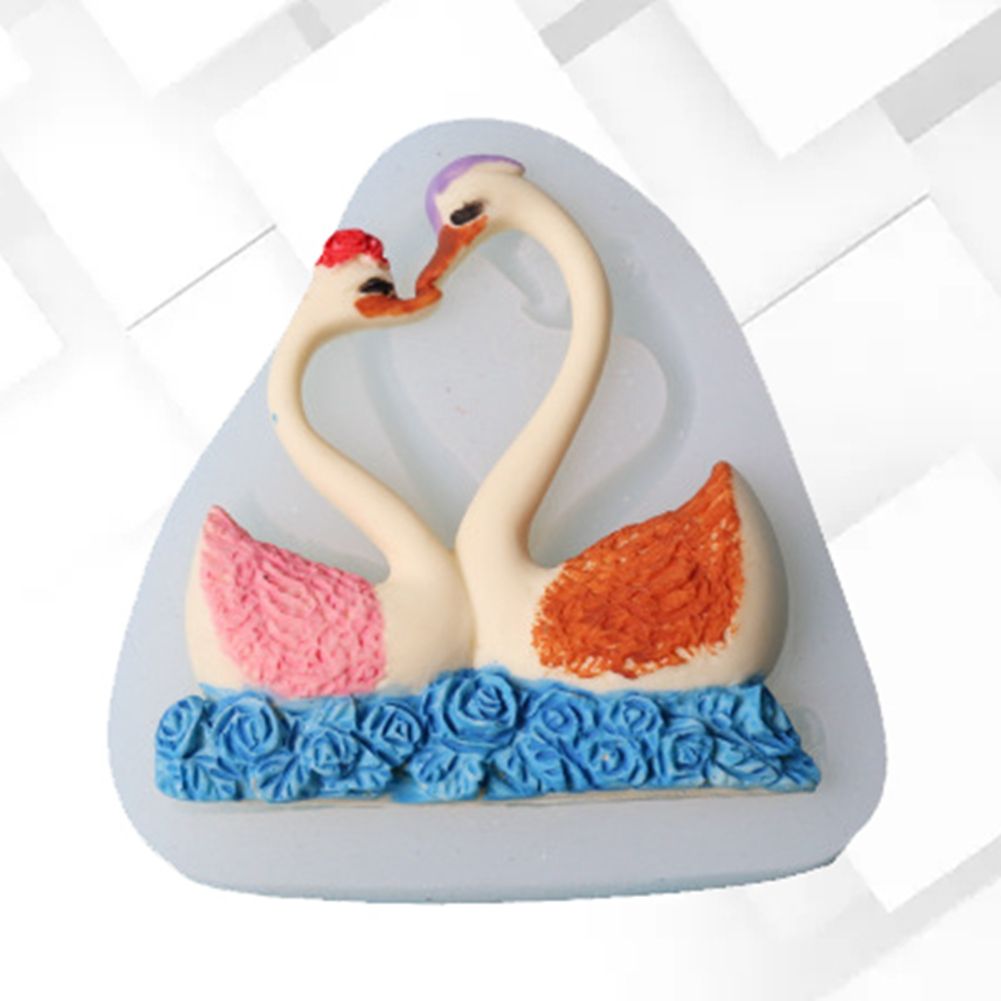 Silicone Cake Mold Sweet Couple Swan Pattern Desserts Chocolate Baking DIY Mold Making Tool