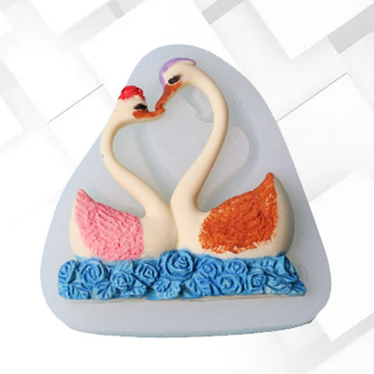 Silicone Cake Mold Sweet Couple Swan Pattern Desserts Chocolate Baking DIY Mold Making Tool