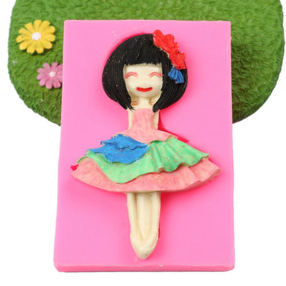 Silicone Cake Mold Ballet Dancing Girl Pattern Pudding Desserts Baking Mold Soap Making Tool