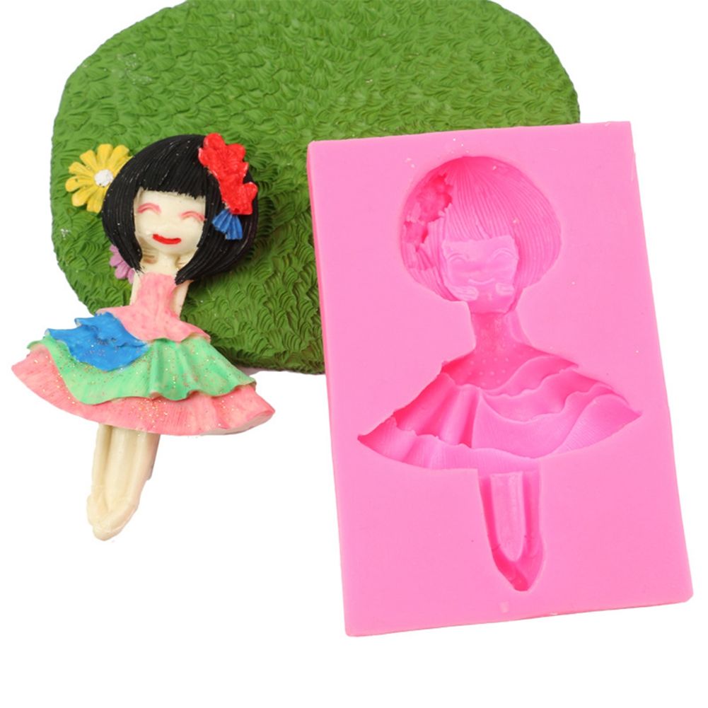Silicone Cake Mold Ballet Dancing Girl Pattern Pudding Desserts Baking Mold Soap Making Tool