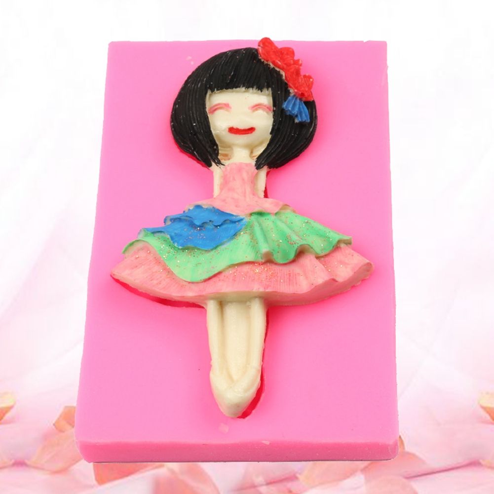Silicone Cake Mold Ballet Dancing Girl Pattern Pudding Desserts Baking Mold Soap Making Tool