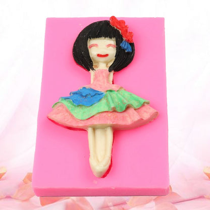 Silicone Cake Mold Ballet Dancing Girl Pattern Pudding Desserts Baking Mold Soap Making Tool