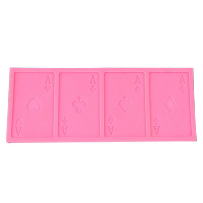 Poker Shape Cake Baking Cookie Chocolate Sugar Paste Food Silicone Mold Bakeware