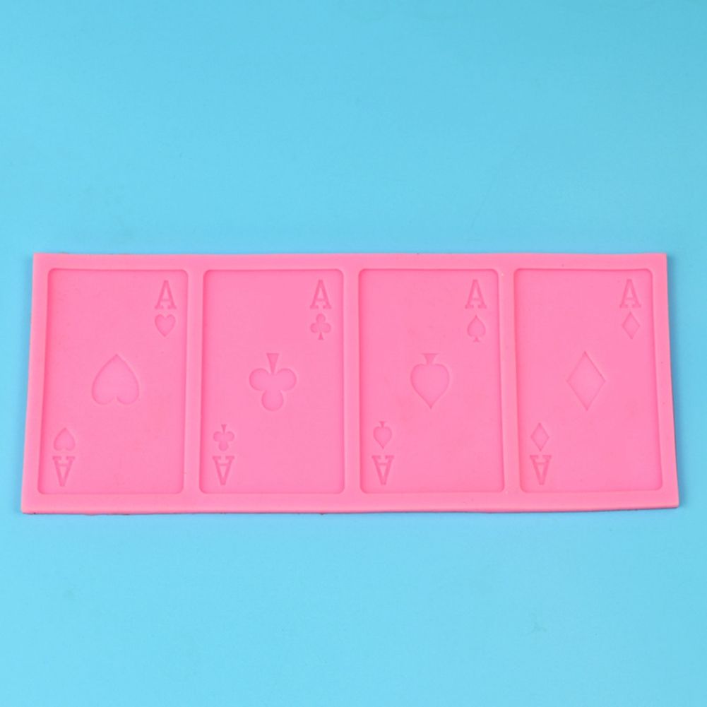 Poker Shape Cake Baking Cookie Chocolate Sugar Paste Food Silicone Mold Bakeware