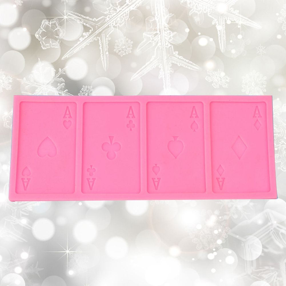 Poker Shape Cake Baking Cookie Chocolate Sugar Paste Food Silicone Mold Bakeware