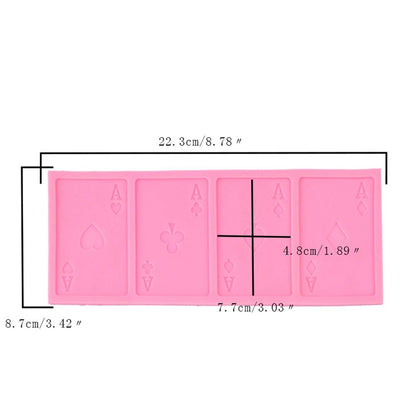 Poker Shape Cake Baking Cookie Chocolate Sugar Paste Food Silicone Mold Bakeware