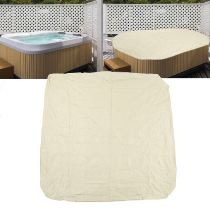 SPA Cover Square Waterproof 190 Silver Coated Polyester Taff Weather Resistant Hot Tub Cover Protector for Bathtub 207x207x30cm/81.5x81.5x11.8in Beige
