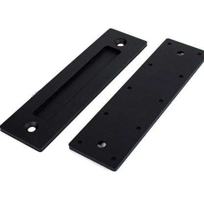 Sliding Barn Door Handle Flat Back Plate Double Sided Rectangular Black Door Pull Handle