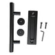Sliding Barn Door Handle Carbon Steel 4.8mm Thick Double Sided Barn Door Push Pull Handle Black Round Handle
